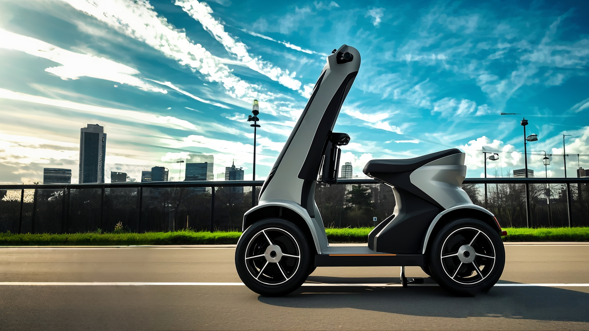Intercity electric mobility scooter scene 1