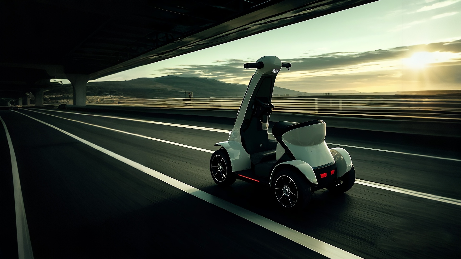 Intercity electric mobility scooter scene 2