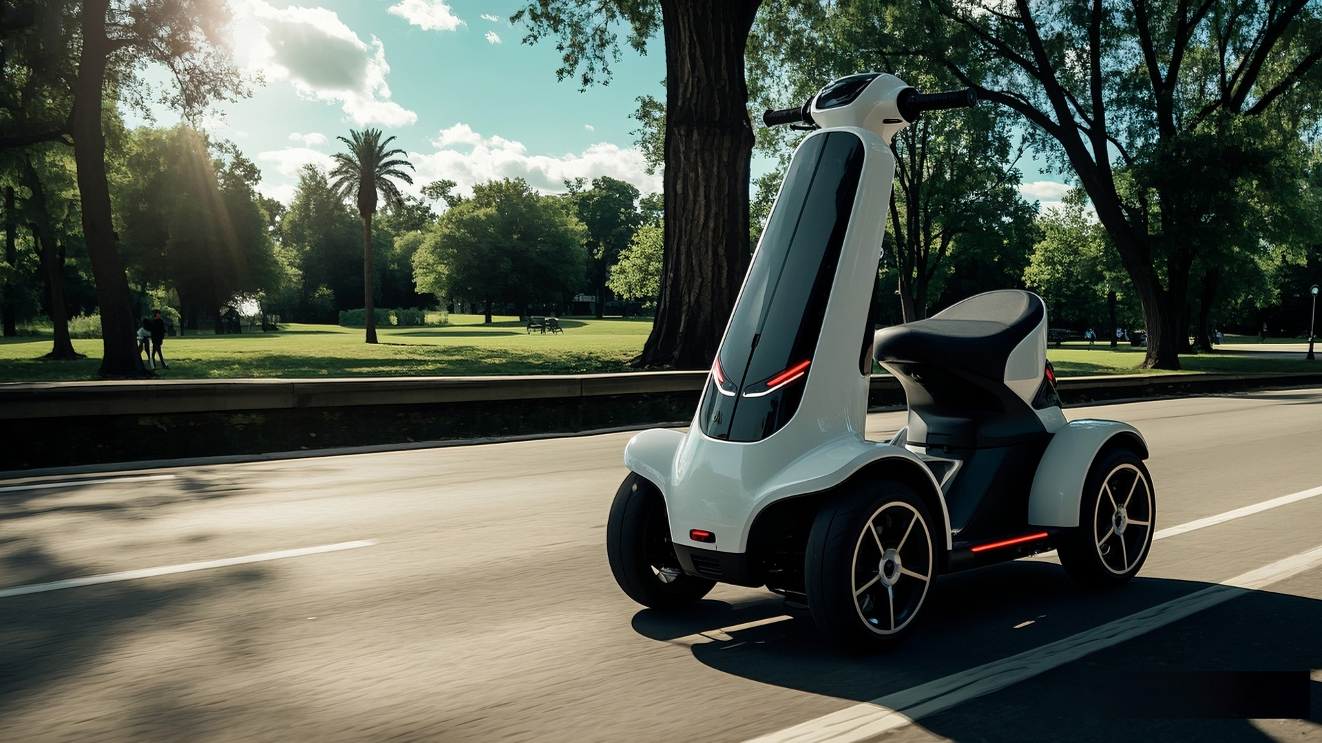 Intercity electric mobility scooter scene 3