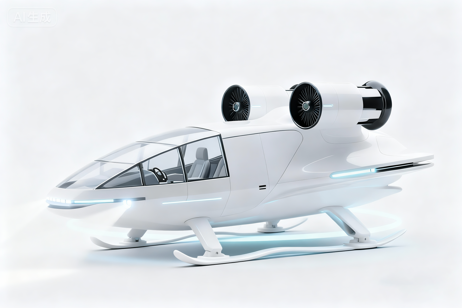 Low-altitude economic concept aircraft Render closed cabin